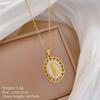 Gold Plated Maria Necklace Cubic Zircon Heart Choker For Women Mary Titanium Steel Chain Religious Jewelry