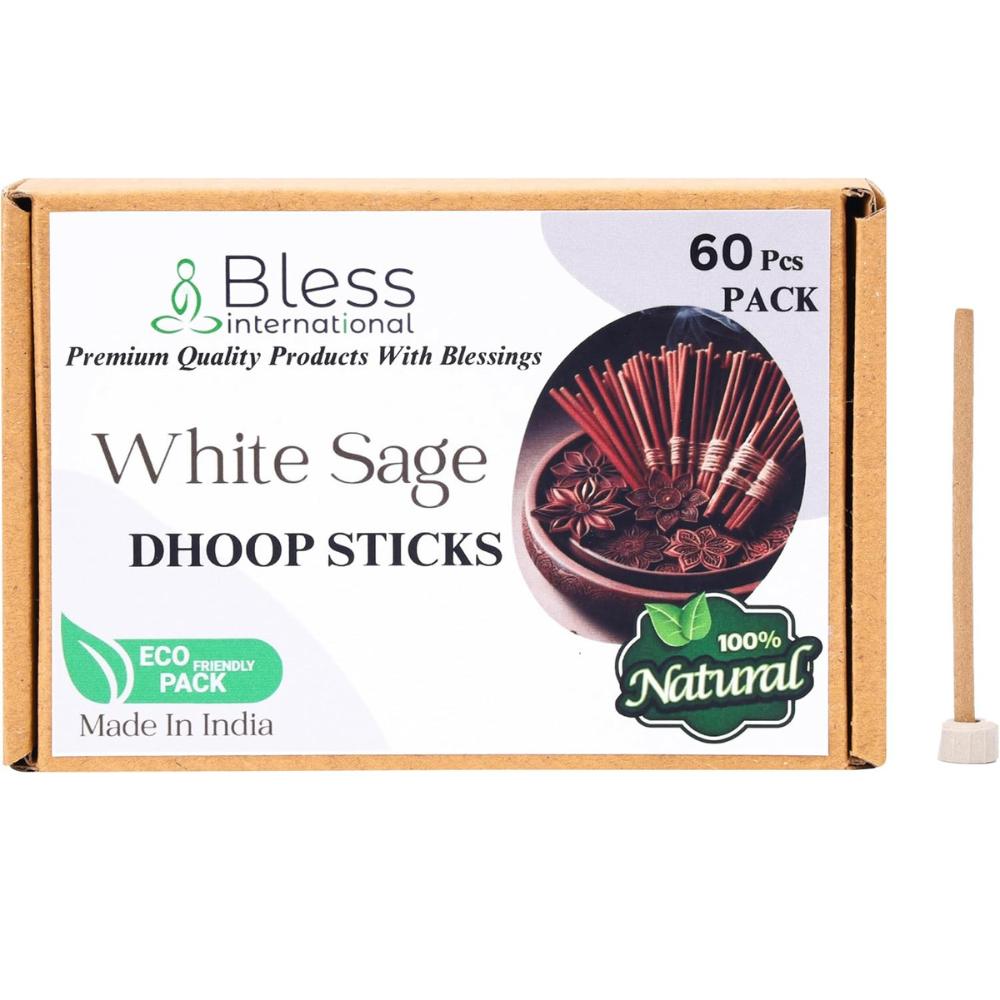 Bless-International 100%-натуральные-благовония-без-бамбука-Dhoop-палочки ручной работы-органические-без-химии-для-релаксации-позитивного-настроя 60 Count
