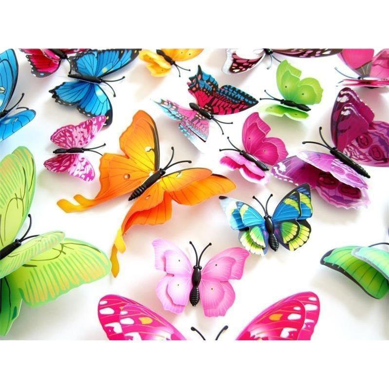 3D Butterfly Decorative Sticker with Adhesive - Perfect for Walls, Weddings, and Fridge Magnets.