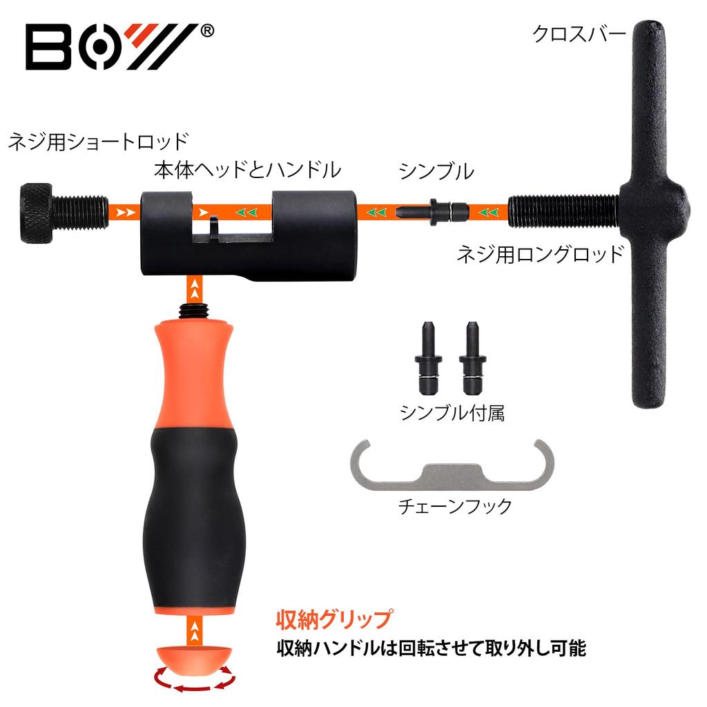 Universal Bicycle Chain Tool Kit Main Chain Chain Checker for Road Chain Splitter Breaker for Speed Chain Disassembly (Chain Breaker, Pliers,