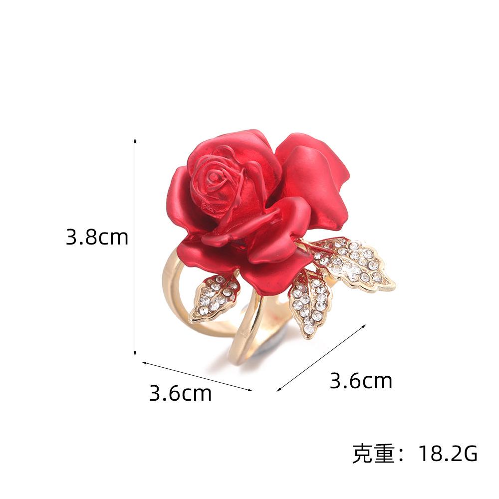Valentine s Day national style fashionable retro rose silk scarf buckle with diamonds and leaves high-end temperament silk scarf fixed buckle