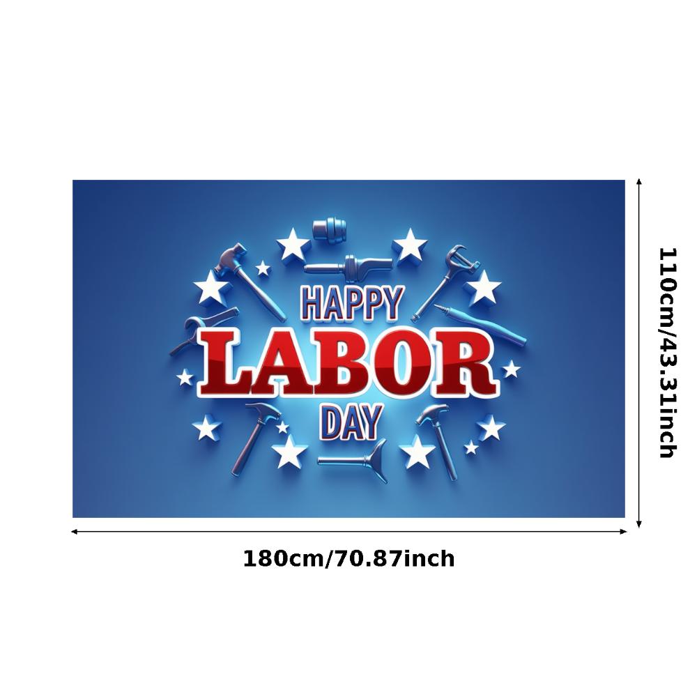 Occasion Banner Lightweight Labor Day Banner Wrench Graphic Special Event Decor for Office Decoration Community Event