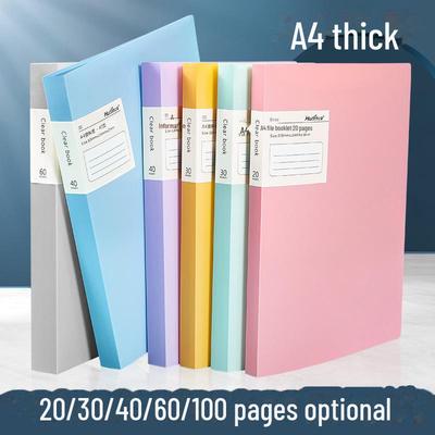 A4 Transparent Insert Folder: Data, Test Paper, Sheet Music, and Storage Book for Students.