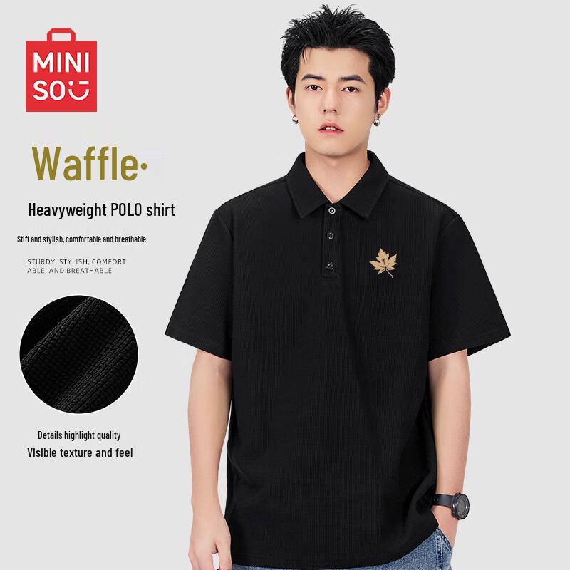 

MINISO Men s Waffle Polo Shirt 2XL