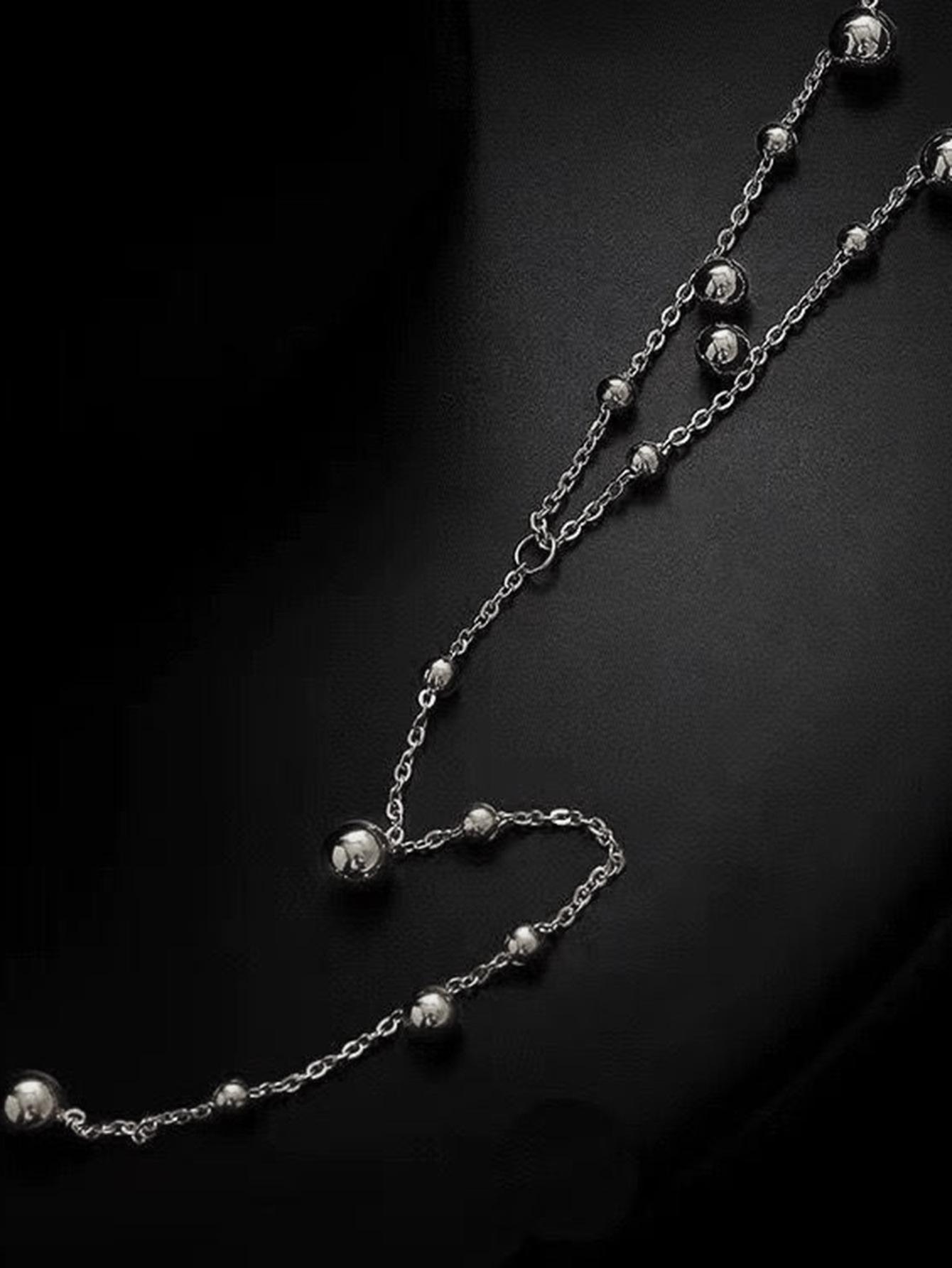 

Meichen 18K позолоченное длинное ожерелье с кисточками из бусин - подвеска из нержавеющей стали для женщин