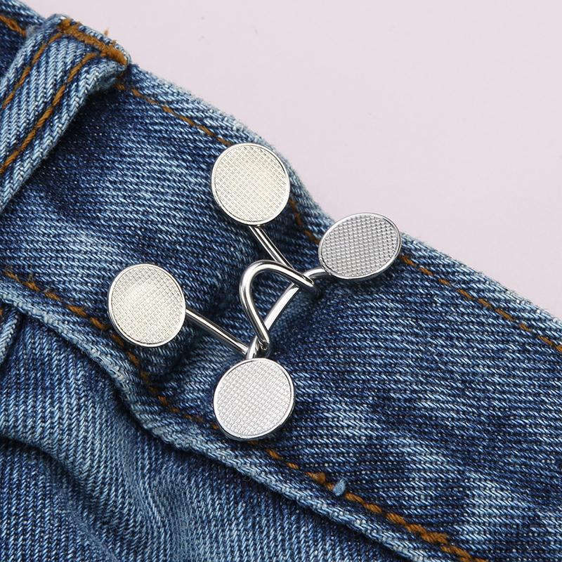 2er-Sets Metall Jeans Taillenschnalle Verstellbare Nagelfreie Druckknöpfe Verschlussknopf Abnehmbarer Taillenverenger Haushalt