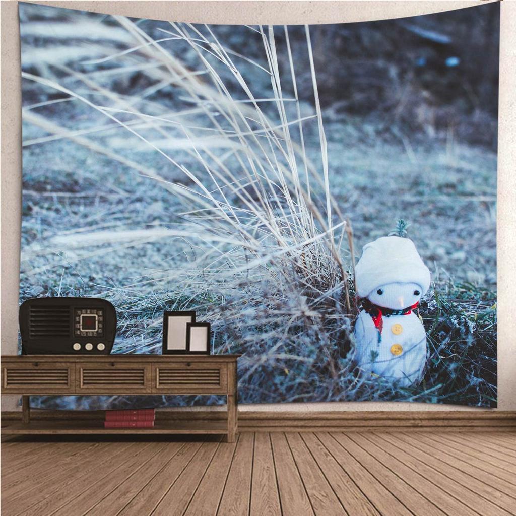 Funny Christmas Snowman Tapestry New Year Party Background Tapestry Bedroom Dormitory Wall Hanging