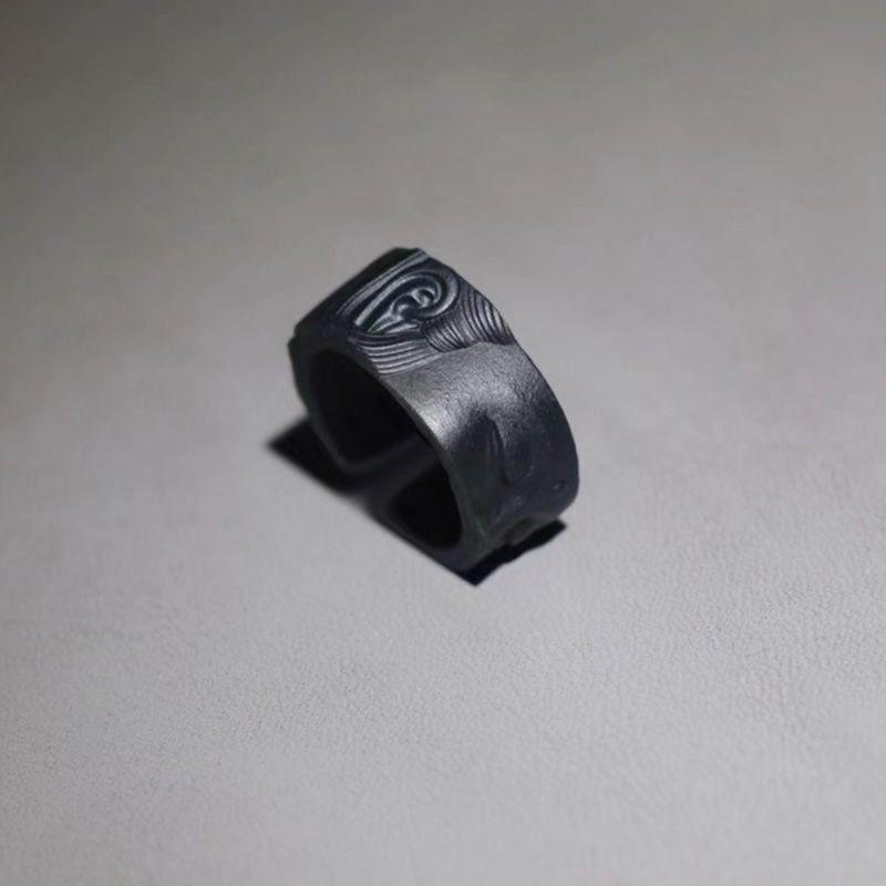 Buddhas Half Face Shaped Rings Adjustable Open Rings Finger Rings Decoration Elegant Jewelry Accessory for Parties