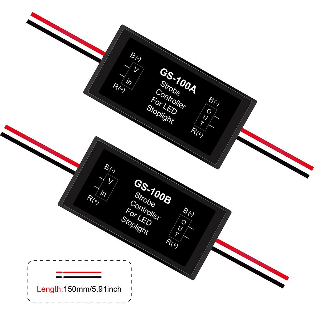 GS-100A Strobe Flasher Tail Lamp Safety Prompt Module Motorcycle LED Brake Light Controller Car Light Control