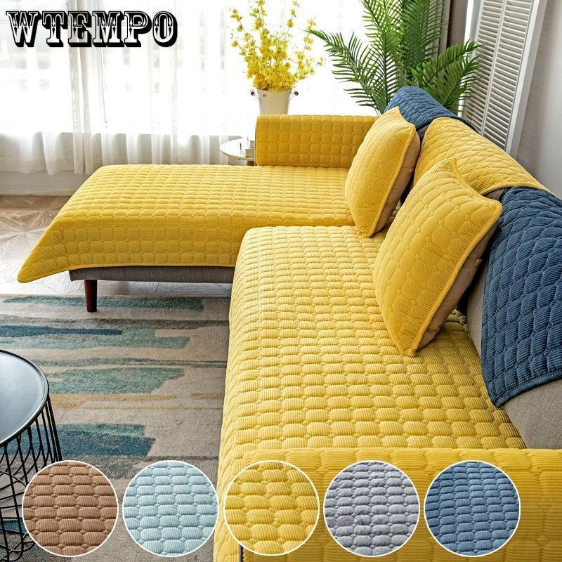 

Утолщенный плюшевый чехол для дивана, европейский универсальный чехол для полотенца для дивана, нескользящий чехол для дивана, полотенце для дивана для декора гостиной