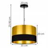 CEILING HANGING LAMP, GOLDEN LAMPSHADE, LED