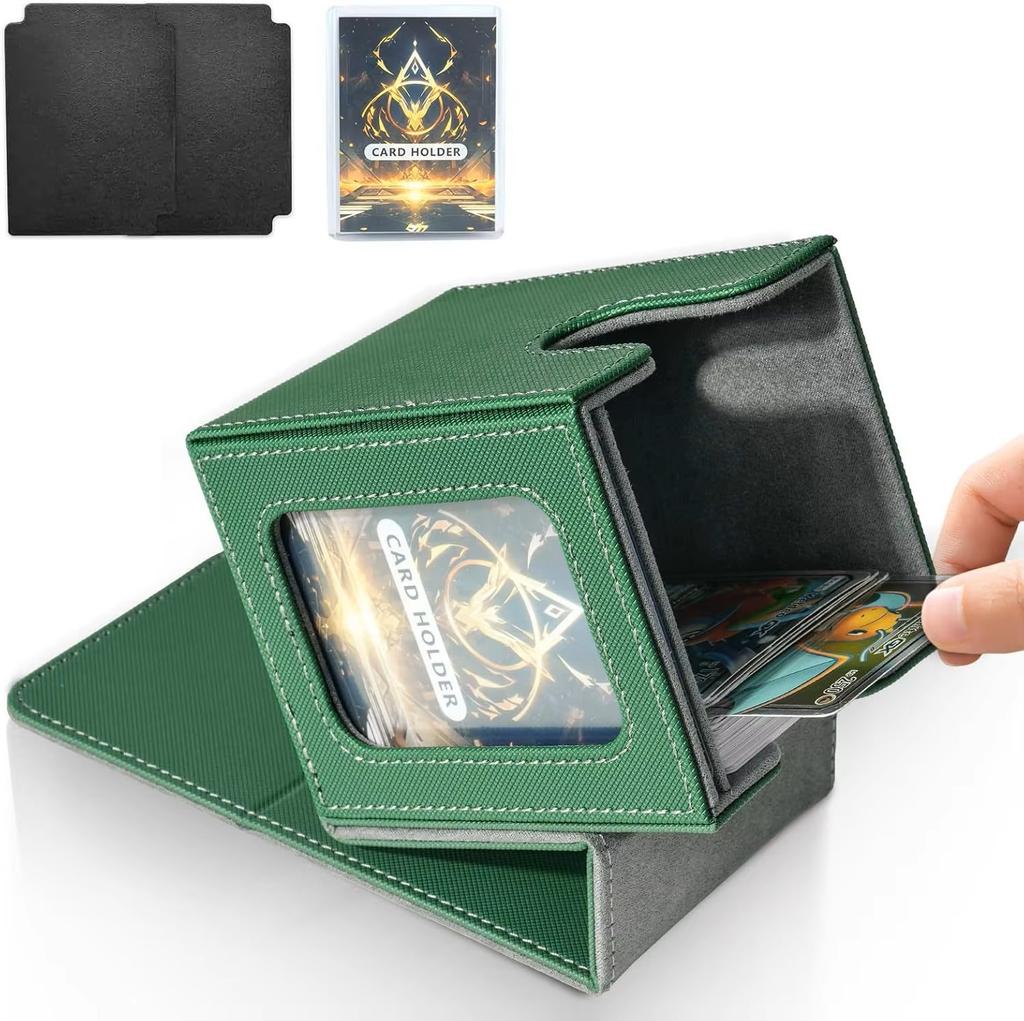 Card Deck Box with MTG Commander Display Holds 100+ Double-Sleeved Cards Trading Card Storage Box Fits TCG PTCG Sports Card