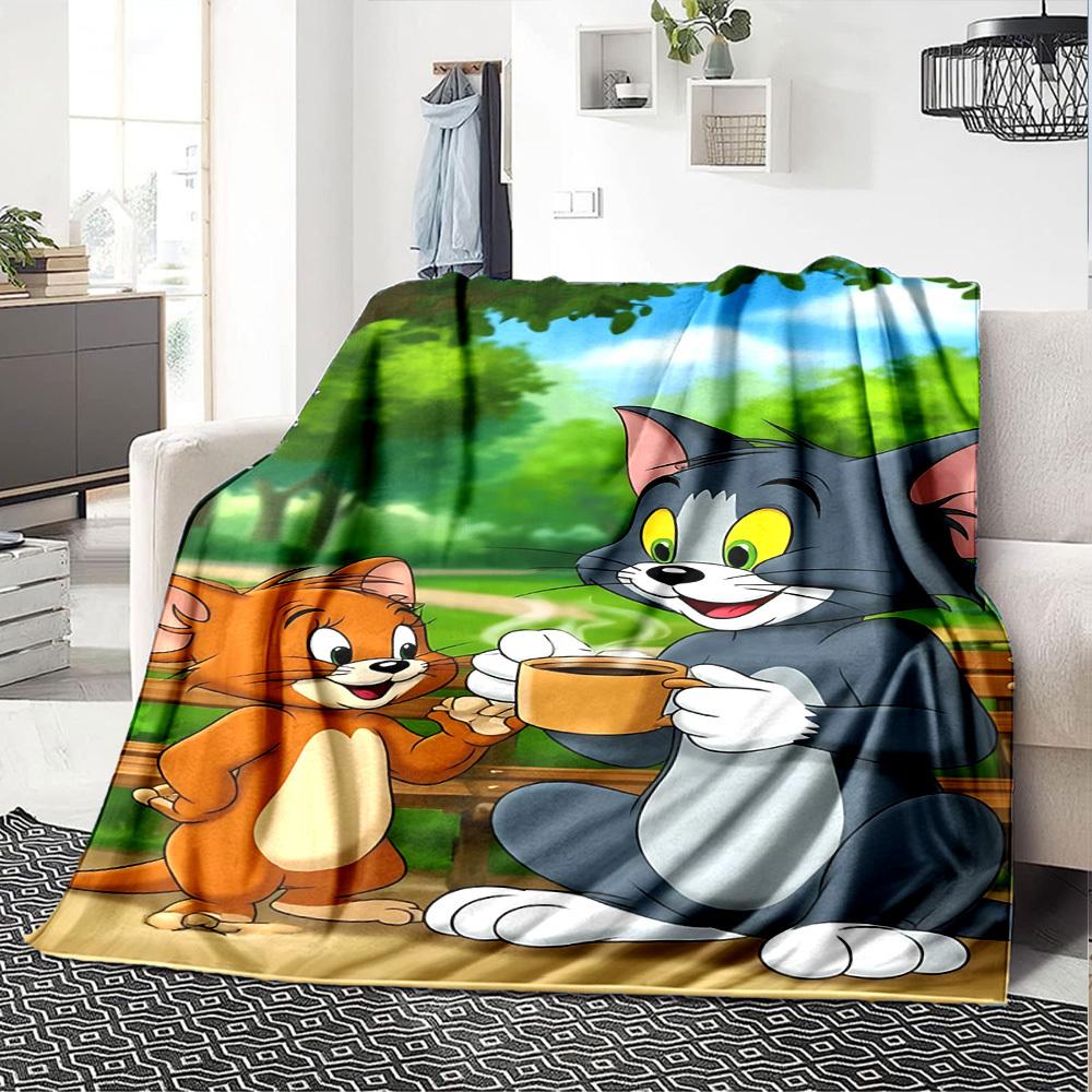 1pc Tom and Jerry Flannel Blanket - Soft Warm Throw for Home, Office, TravelL1327