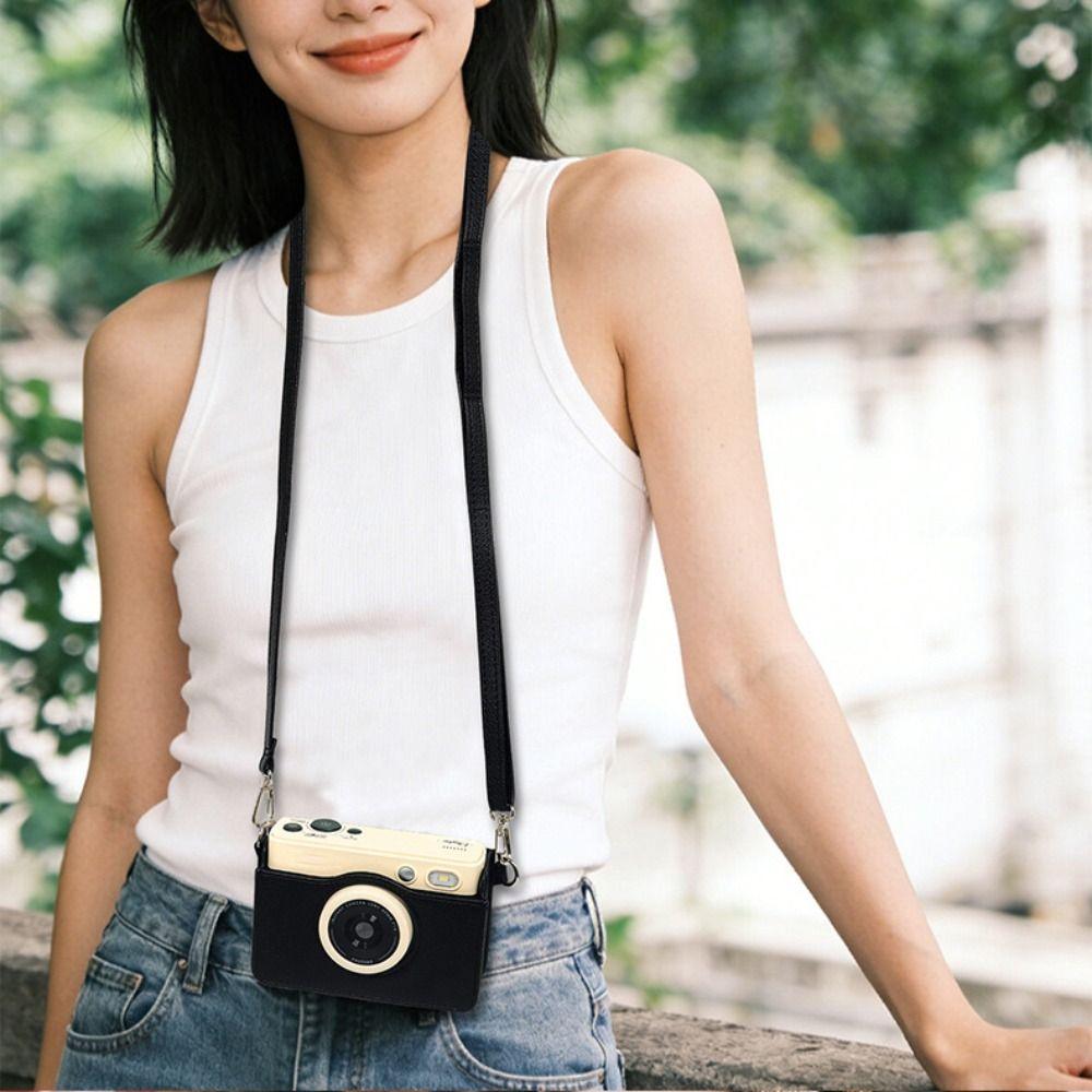 PU Leather Instant Camera Storage Bag Anti Scratch Crossbody Shoulder Bag for CHUZHAO D1pro Travel