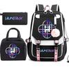 Kpop Anime Cartoon Printing Student School Bag Children'S Lunch Bag Casual Pencil Bag Three-Piece Set