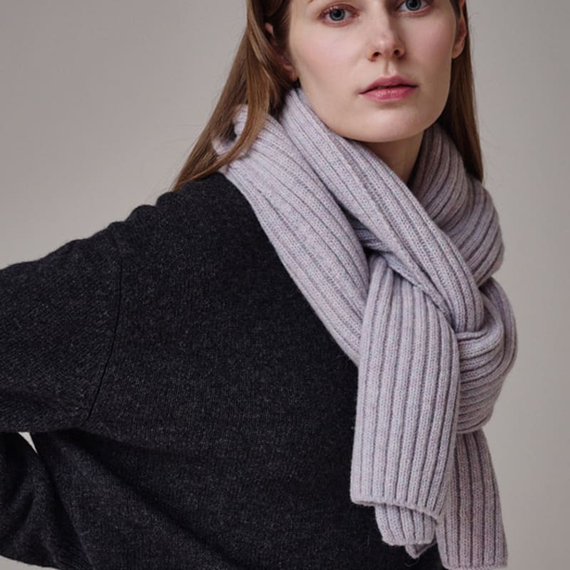 Saint Luxure Alpaca Merino Wool Bulky Muffler Lilac