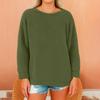 Women's Fashionable Solid Color Round Neck Long Sleeved Plush Warm Pullover Top