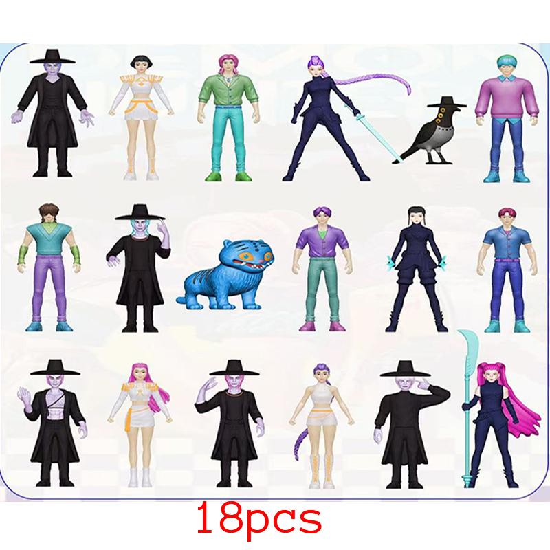 

Action Figure Toy Derpys Tiger Rumi Mira Zoey 18pcs/Set Kpop Demons Hunters Sussy Figurine Doll For Fans Gift
