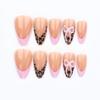Reusable Press On Nail With Leopard Print 3D Bows Design Hypoallergenics ABS Material Instants Manicure Solution For Busy Women