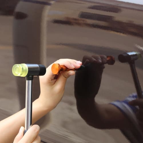 Dent Repair Rubber Hammer with 9 Different Heads, Multi-functional Sheet Metal Hammer, Repair Tool, Car Dent Repair, Combination Hammer, Rubber Mallet