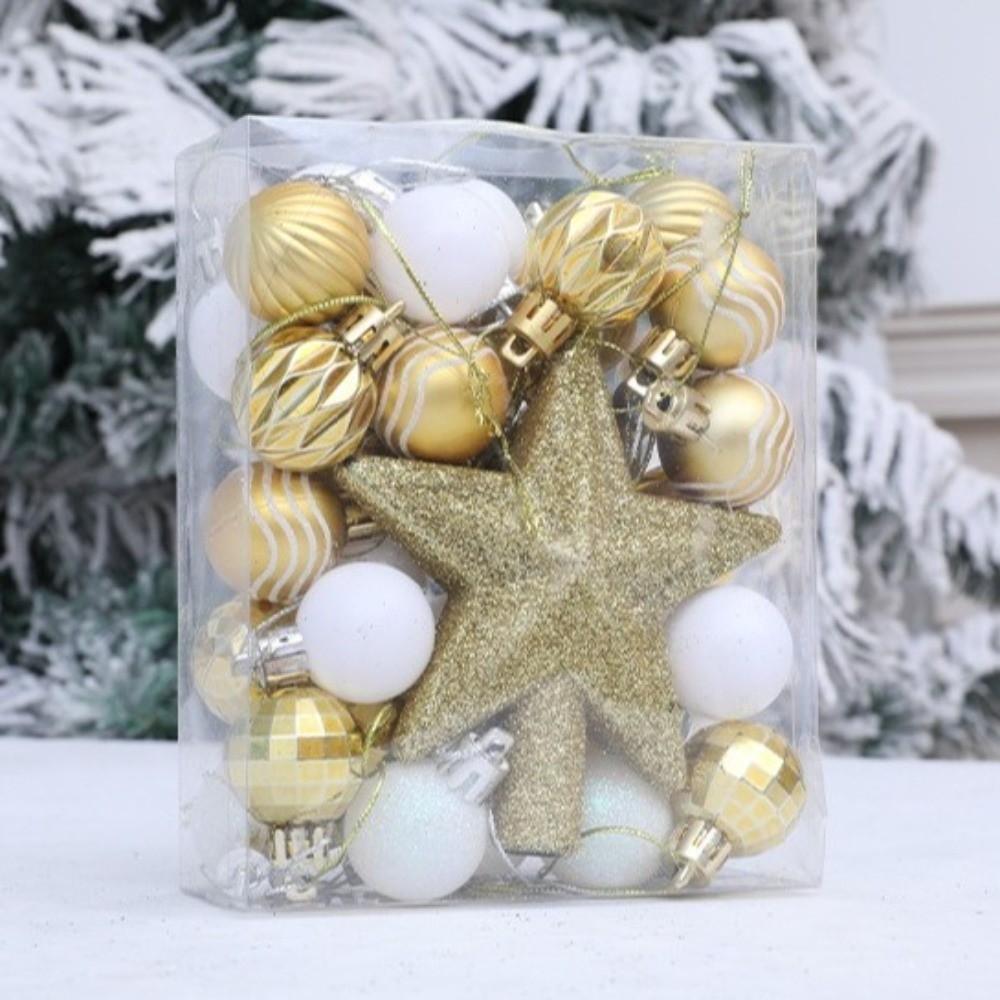 36pcs Shatterproof Christmas Ball Ornaments Plastic Christmas Tree Topper Wedding Decor