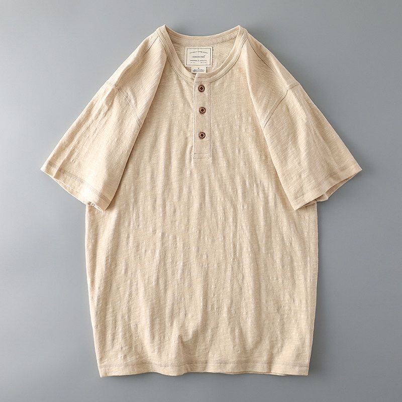 Trendy Slub Cotton Men Short Sleeve Export Export T-Shirt