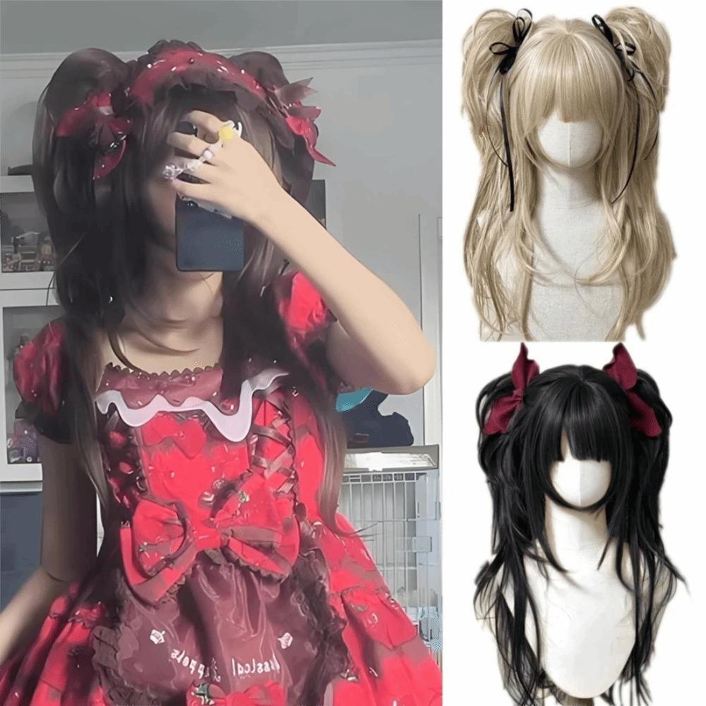 Synthetic Long Curly Wavy Lolita Wig with Bangs Cosplay Halloween Christmas Wig Role-playing