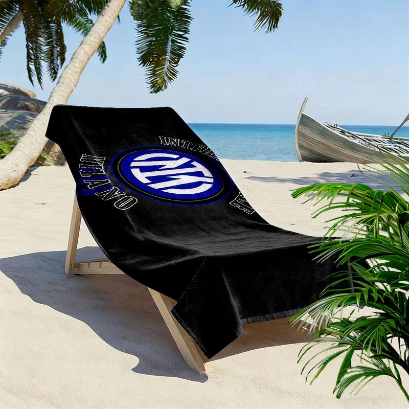 Inter Milan Print Beach Towel, Large Soft Quick Dry Towel for Beach Camping Swimming