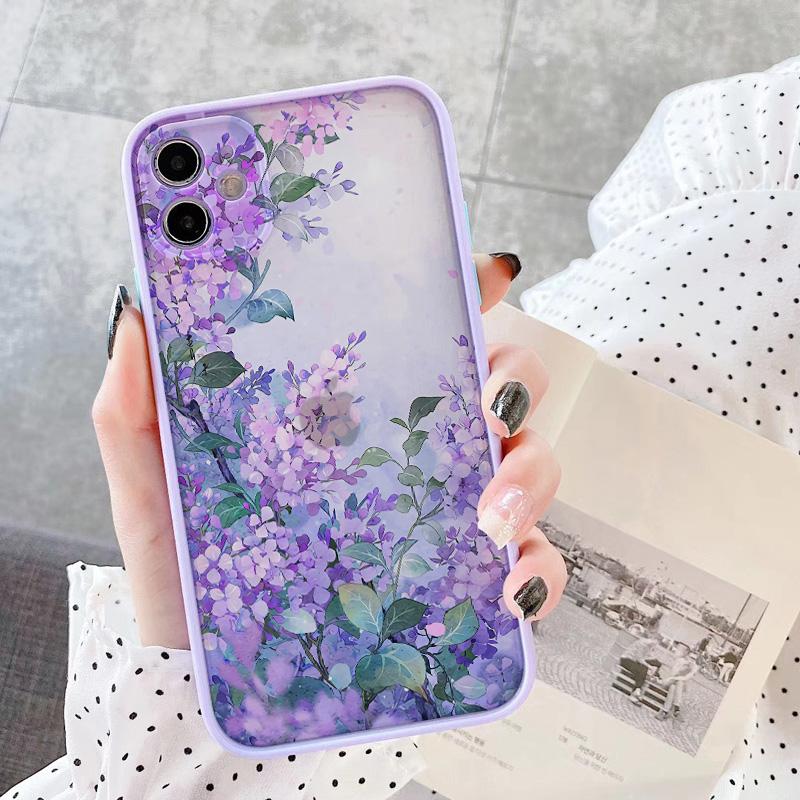 

Винтажный чехол для телефона с цветами и листьями для iPhone 8 7 Plus SE2 16 15 14 12 11 13 Pro Max Цветочный для iPhone X XR XS Ударопрочные чехлы iPhone 13mini