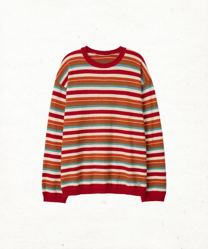 Dandel Dd Mori Stripe Damaged Knit (Red)