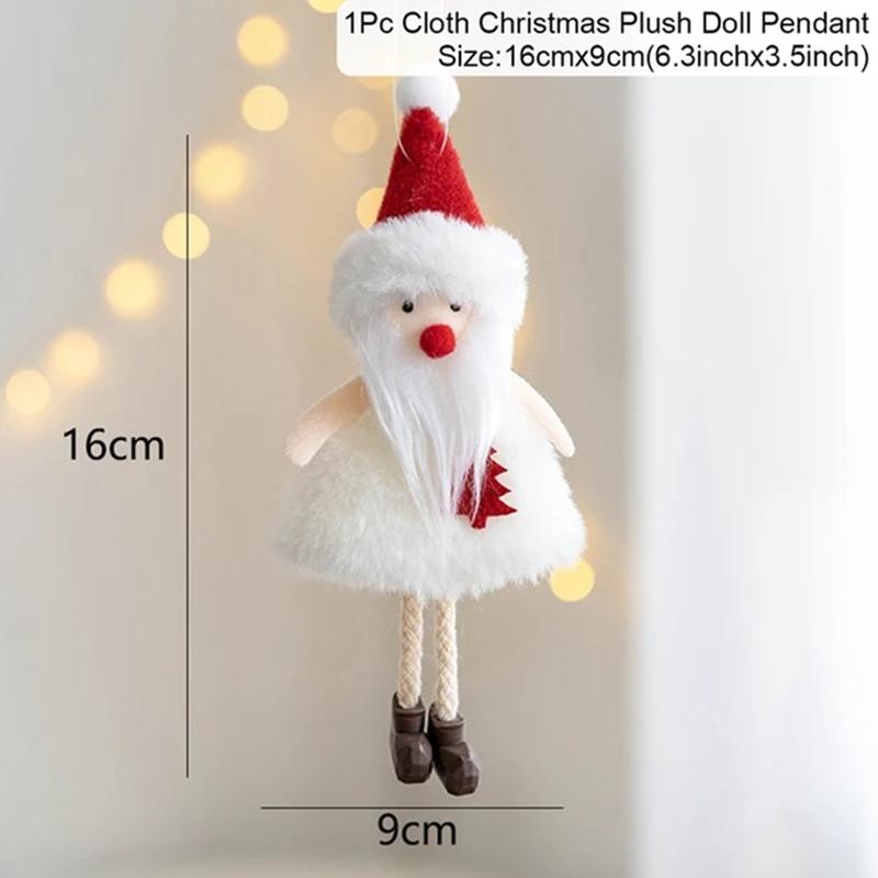

Christmas Tree Hanging Pendant Santa Snowman Elk Plush Doll Christmas Decorations for Home 2026 Xmas Ornaments Navidad Noel Gift