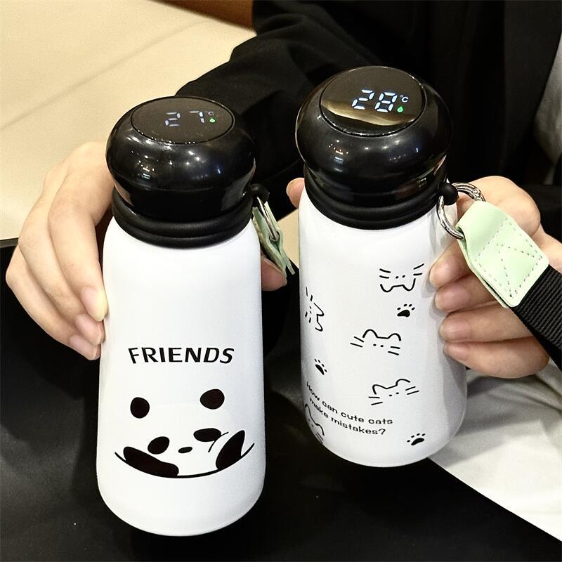 400ML Panda Stainless Steel Smart Thermos Mug LED Temperature Display Coffee Cup Keep Cold Heat Thermal Mug Travel Vacuum Flask