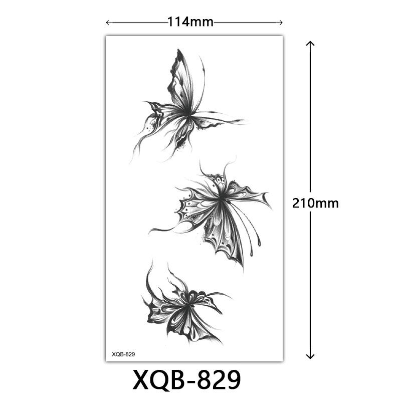 Small Full Arm Tattoo Sticker, Flower Letters, Plain Flower Tattoo Sticker Tattoo