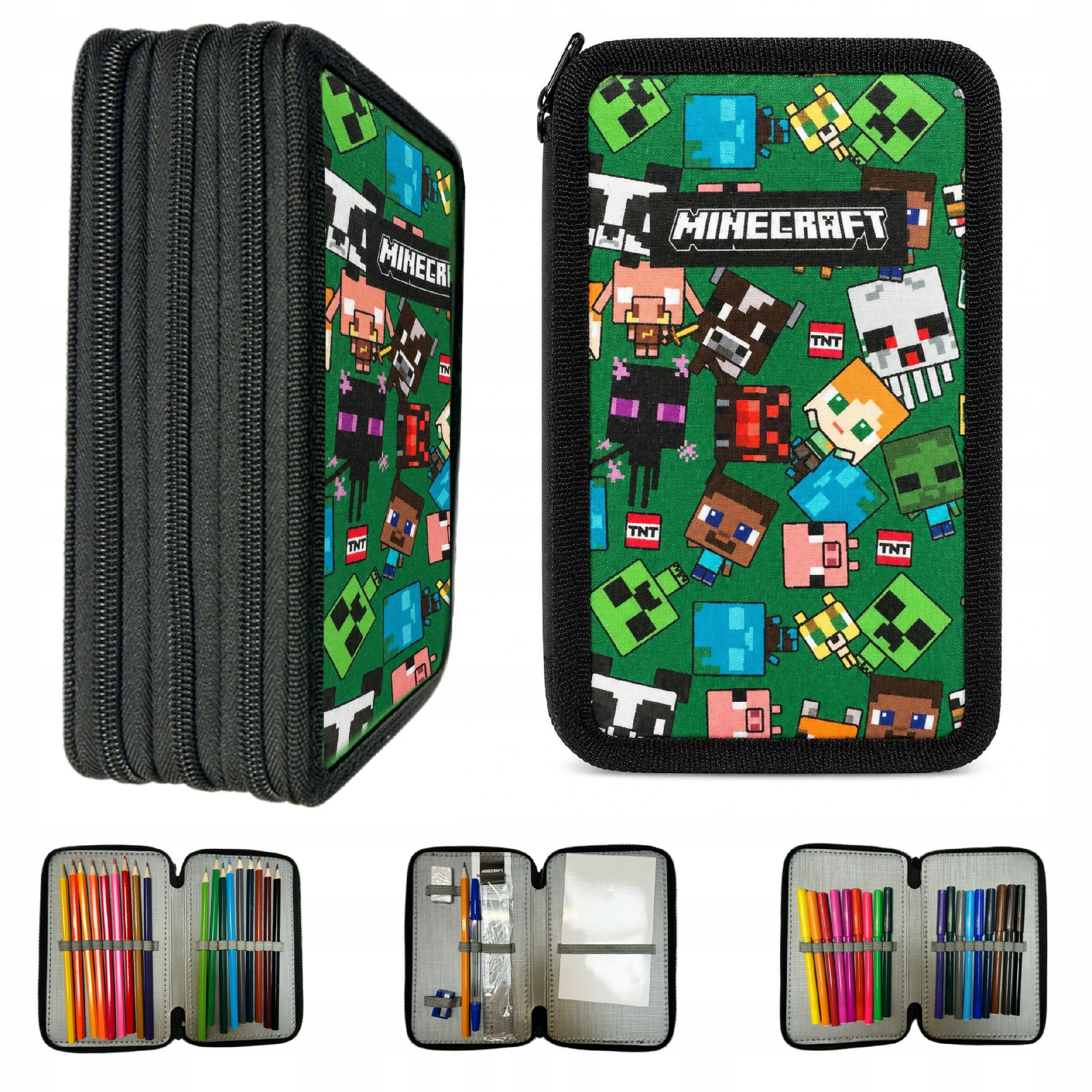 Minecraft Federtasche Dreifach mit Ausstattung für Jungen Game