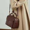 Genuine Leather Fashion Boston Bag Women'S Retro First Layer Crystal Vegetable Tanned Cowhide Portable Messenger Bag Trendy Shoulder Women'S Bag