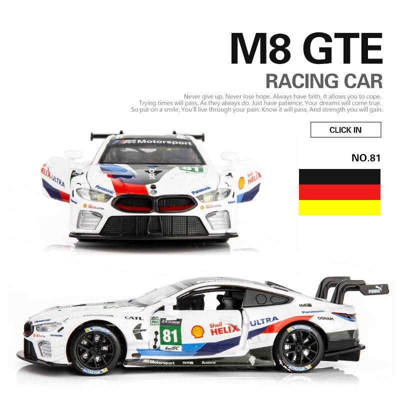 

1:32 BMW M8 GTE BMW M4 DTM M6 IM Racing Car Diecast Metal Car Model Toy Model Sound & Light Pull back Collection Boy gift