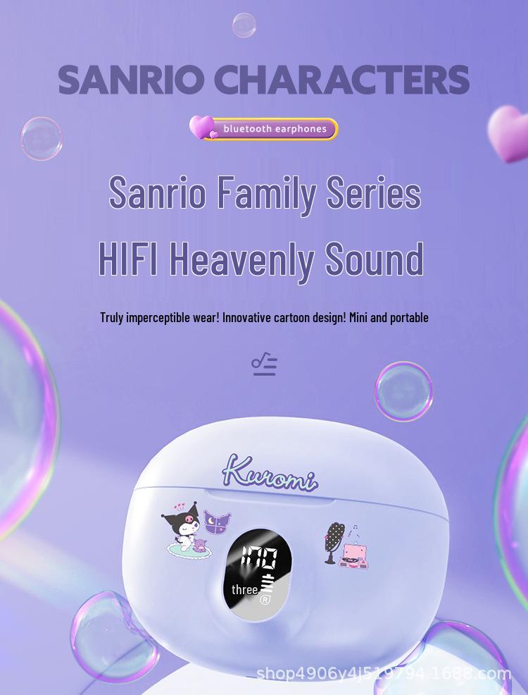 Official Sanrio D56 Bluetooth Cartoon Sport Headphones: Cute Semi-In-Ear Design
