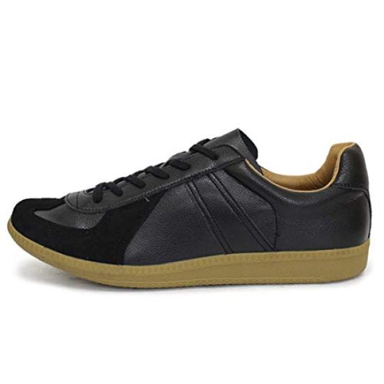 German Trainer 42500 Leather Size 43 Sneakers, Black, (approx. 27.0-27.5cm)