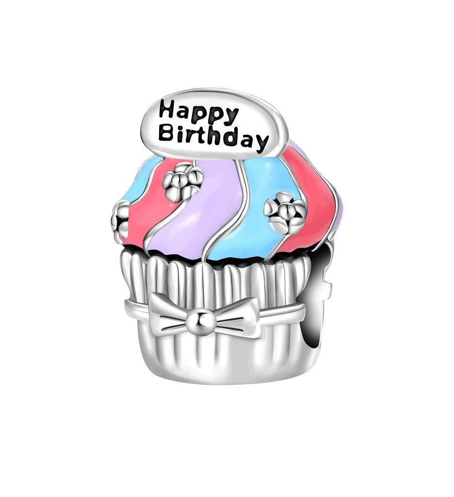 925 Silver Cute Lollipop Ice Cream Pendant Charms Cake Fruit Candy Donut Apple Pizza Beads Necklace DIY Bracelet Jewellery Gift