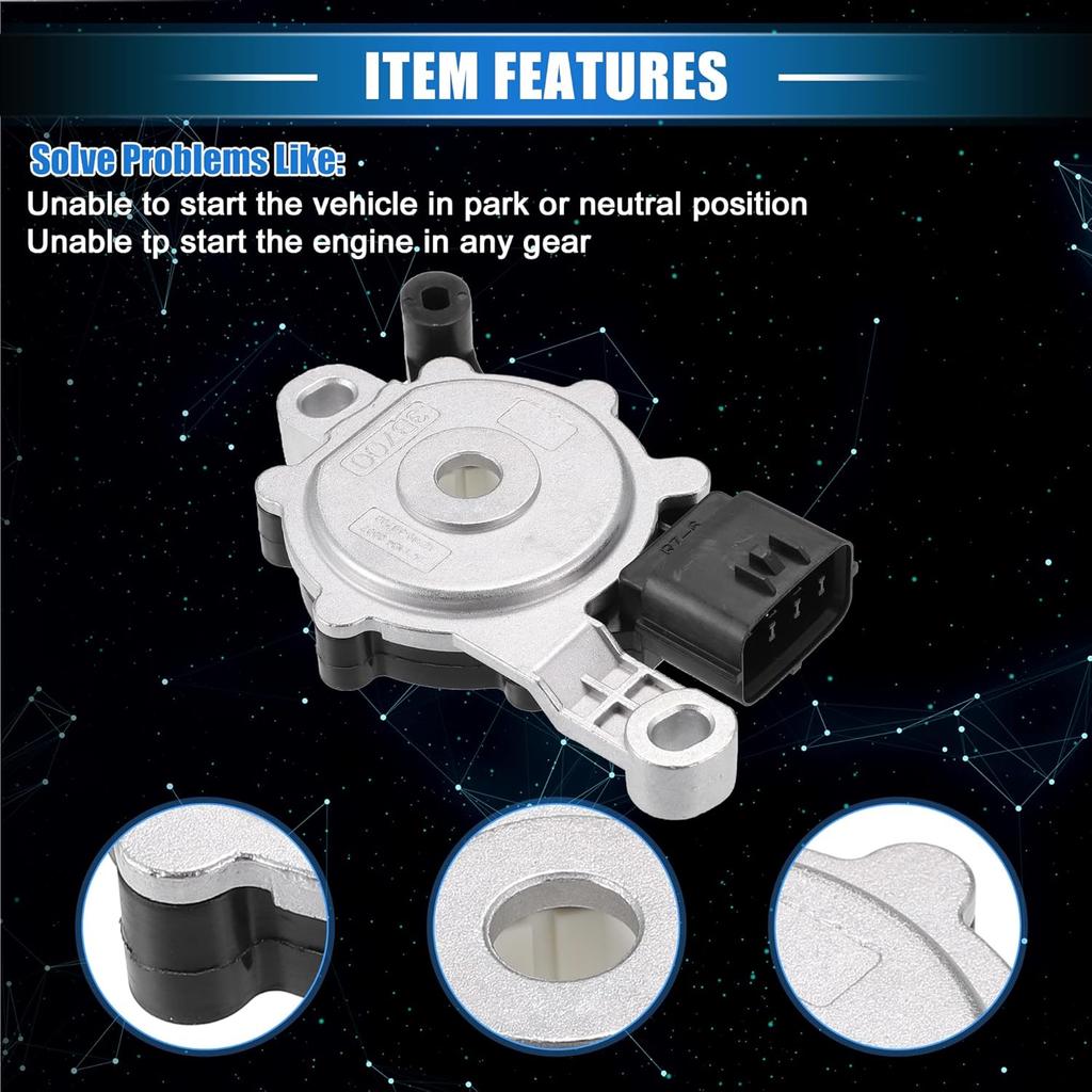 Transmission Range Sensor Neutral Safety Multifunction Switch Compatible for Kia Forte 2012-2018, Durable Metal Silver Tone