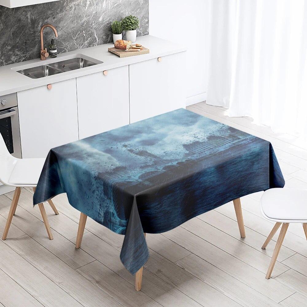 Natural Storm Tablecloth Party Restaurant Banquet Decoration Stain Resistant Waterproof  Home Table