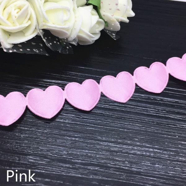1.6cm Colorful Solid Color Heart-shaped Webbing Clothing Accessories Ribbon Cake Gift Box Packaging Ribbon Embossed Belt
