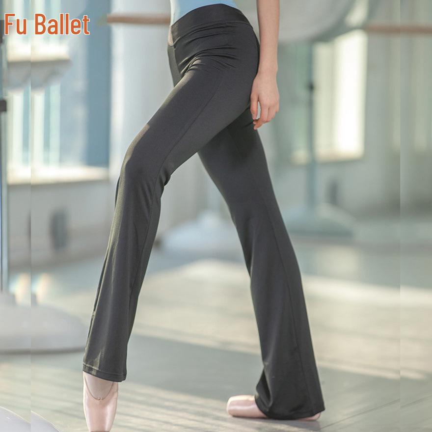 

Женские черные расклешенные брюки для йоги и танцев - Заниженная талия, облегающие, легкие для танцев в стиле «квадрат» и аэробики Custom Larger Size чёрный