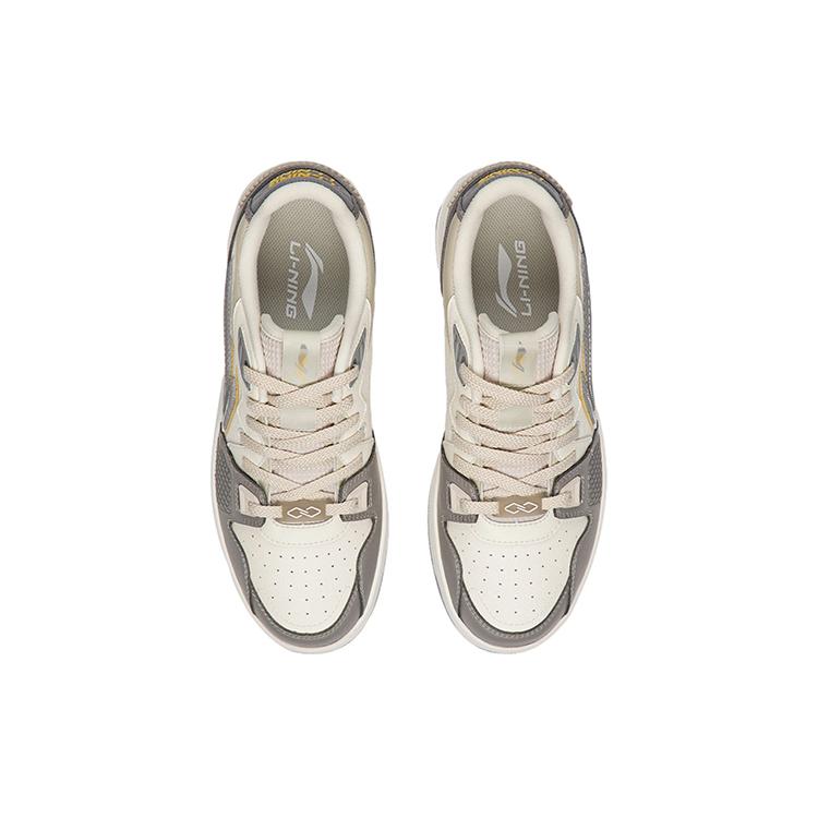 New LiNing Anti Slip Wear Resistant Low Top Skateboard Shoes White Gray AGCS083-4