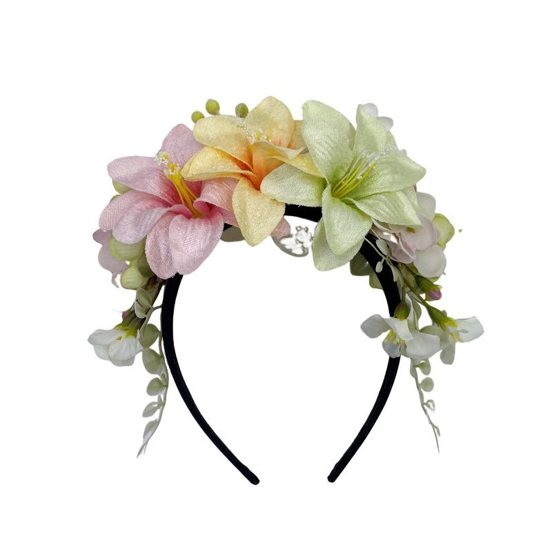 Hot Selling Fabric Orchid Headdress Women's Bohemian Wreath Bridal Simulation Flower Dress
