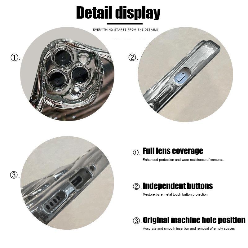 Lily Flowers Pattern Phone Case For iPhone 17 Pro Max Air 16e 16 15 14 13 Pro Max 12 11 Shockproof Luxury Plating Soft TPU Cover