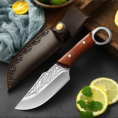 Kitchen Boning Knife Handmade Forged Knife Outdoor Camping Knife Meat Cleaver Chef Knife Stainless Steel Hunting Butcher Knife