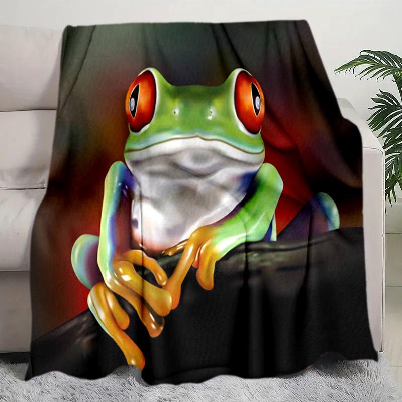 Frog Plush Blanket Suitable All Seasons Soft Comfortable Sofa Office Nap Travel Birthday Gift Christmas Present