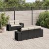 VidaXL Garden Lounge Set with Cushions 6 Pcs, Patio Sofas, Patio Furniture Set, Outdoor Furniture, Black 3222295