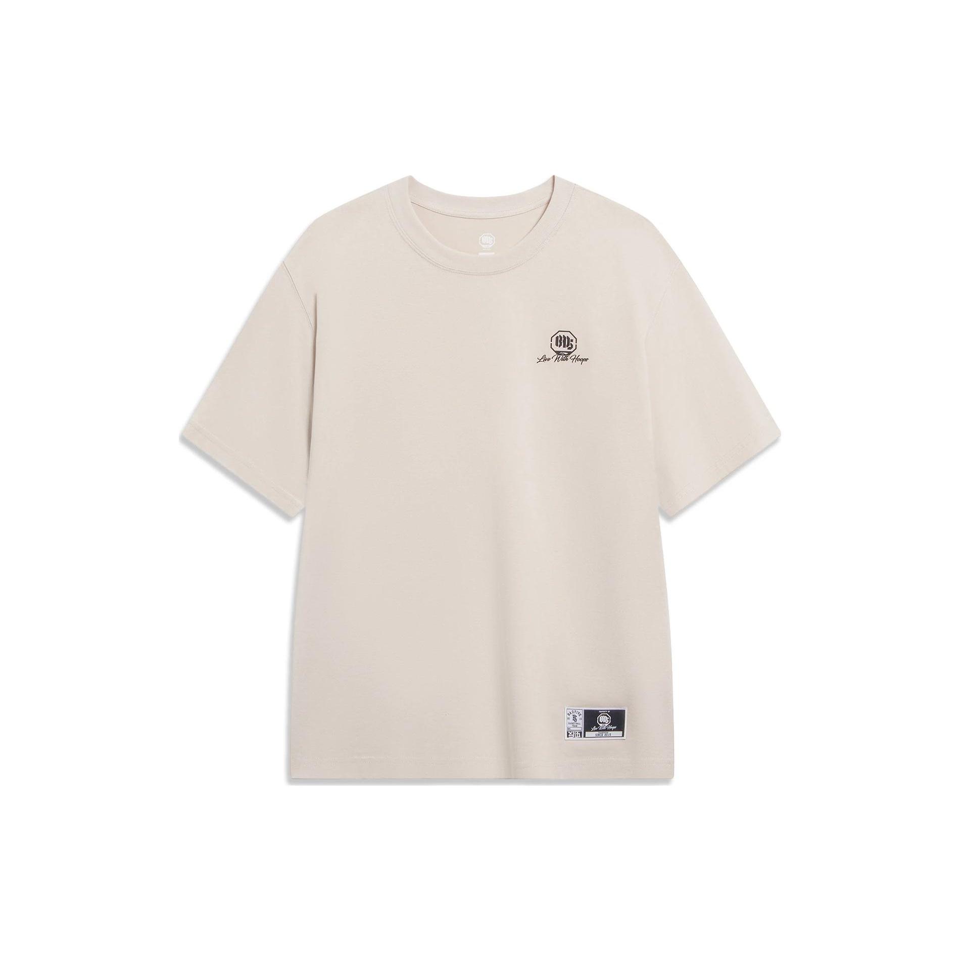 Li-Ning BadFive Live With Hoops Graphic T-shirt  Beige  Men s AHST281-3 L